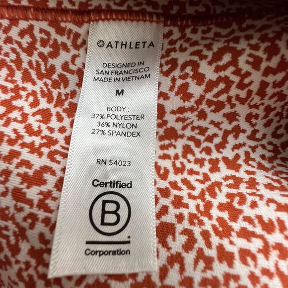 Athleta Micro Cheetah Oxford Rust Salutation Stash Pocket Textured 7/8 Tight M - Picture 8 of 8